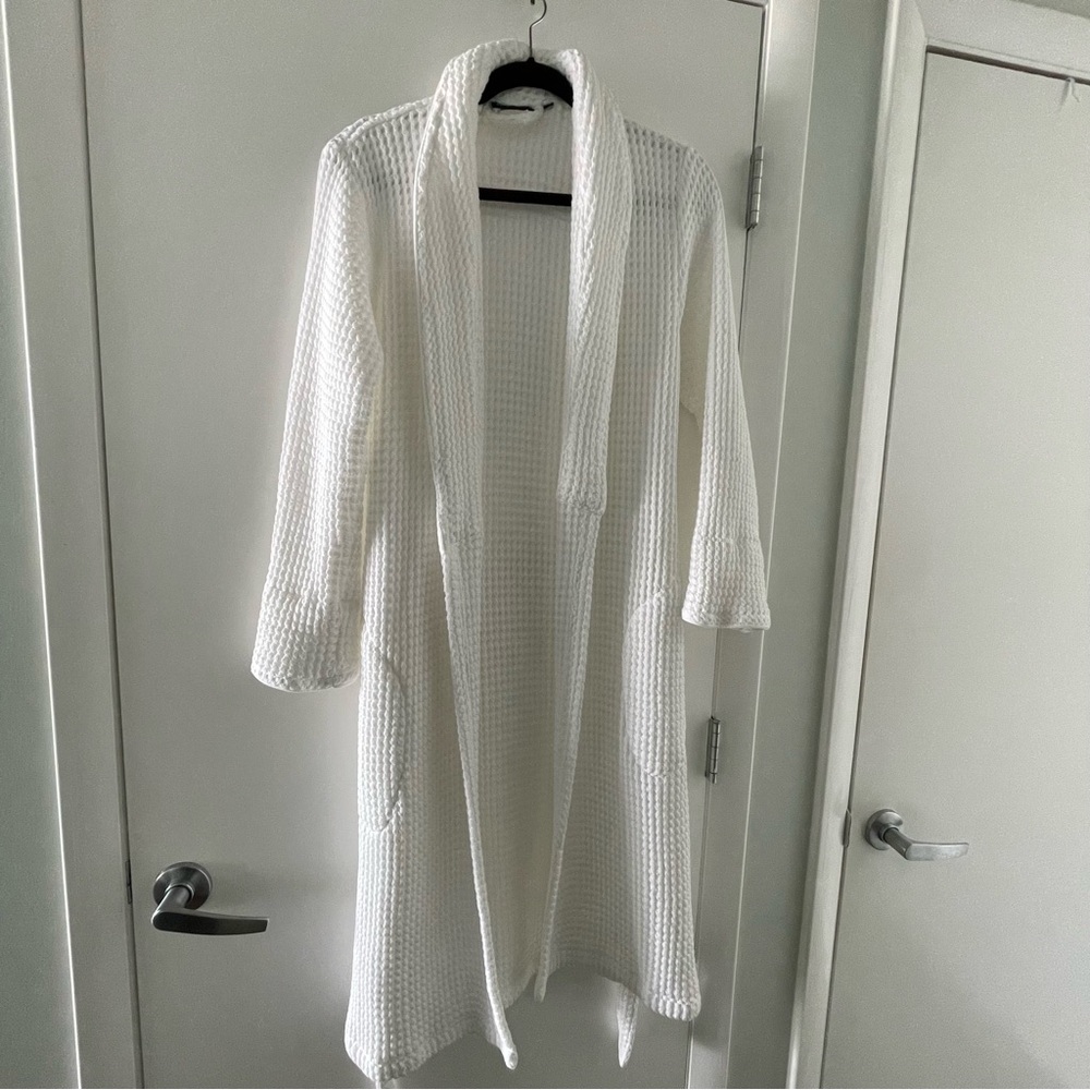 Brooklinen White Waffle Knit Robe